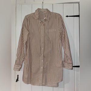 Aerie striped shirt dress. Tan and white stripes. Size small. NWT